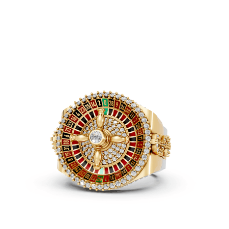 Studded Roulette - 10K Yellow/White Gold - Pocket Rock Jewelry