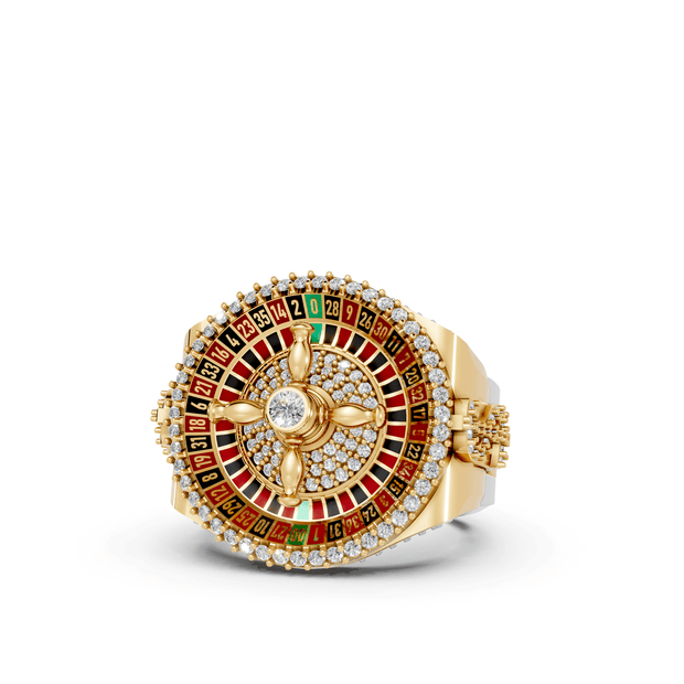 Studded Roulette - 10K Yellow/White Gold - Pocket Rock Jewelry