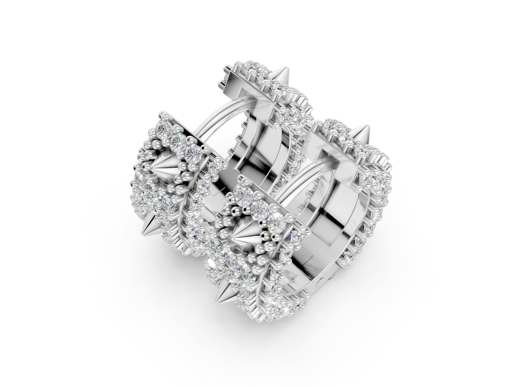 Diamond earring on a white background
