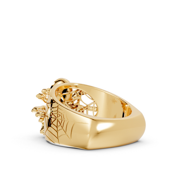 Tarantula in Black - 10K Yellow Gold - Pocket Rock Jewelry