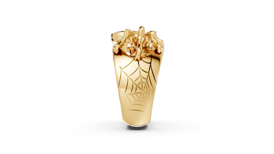 Tarantula in Black - 10K Yellow Gold - Pocket Rock Jewelry