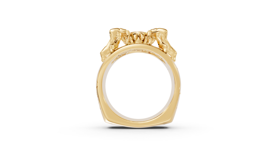 Tarantula in Black - 10K Yellow Gold - Pocket Rock Jewelry
