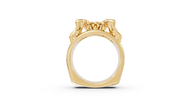 Tarantula in Black - 10K Yellow Gold - Pocket Rock Jewelry