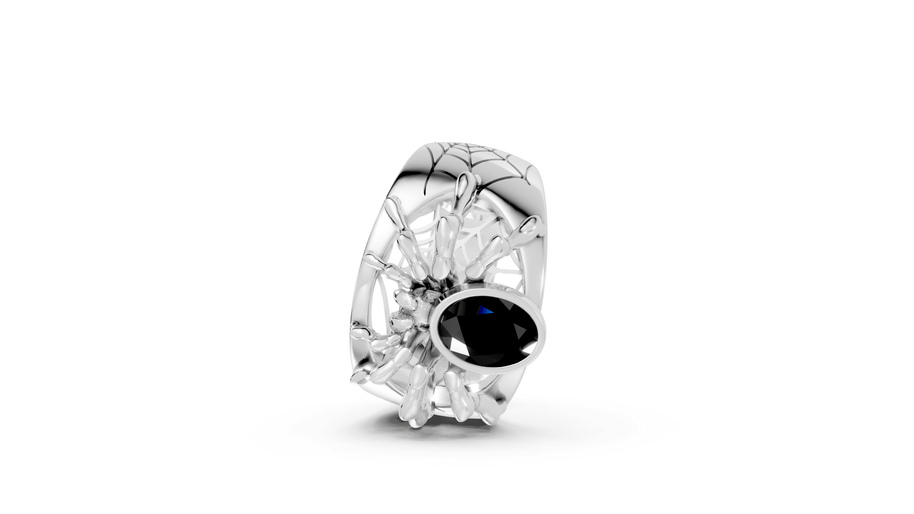 Tarantula in Black - Sterling - Pocket Rock Jewelry