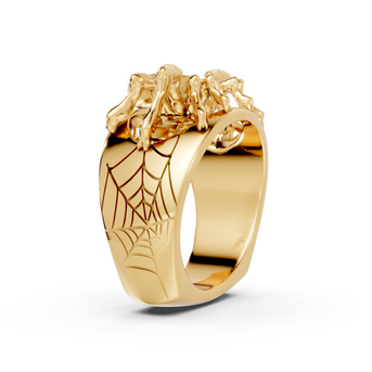 Tarantula in Black - 10K Yellow Gold - Pocket Rock Jewelry