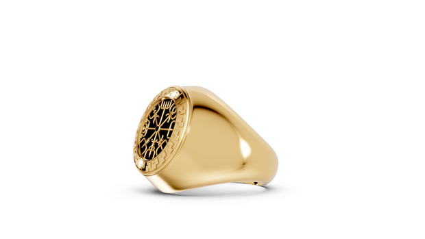 Vegvísir - 10K Yellow Gold - Pocket Rock Jewelry