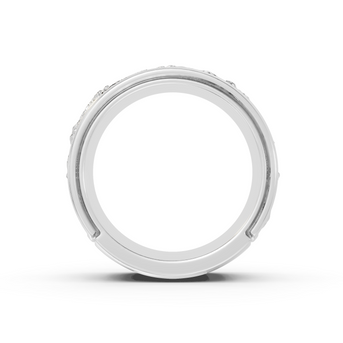 wave moon band in silver thru finger