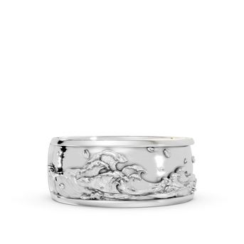 wave moon band start of waves in silver