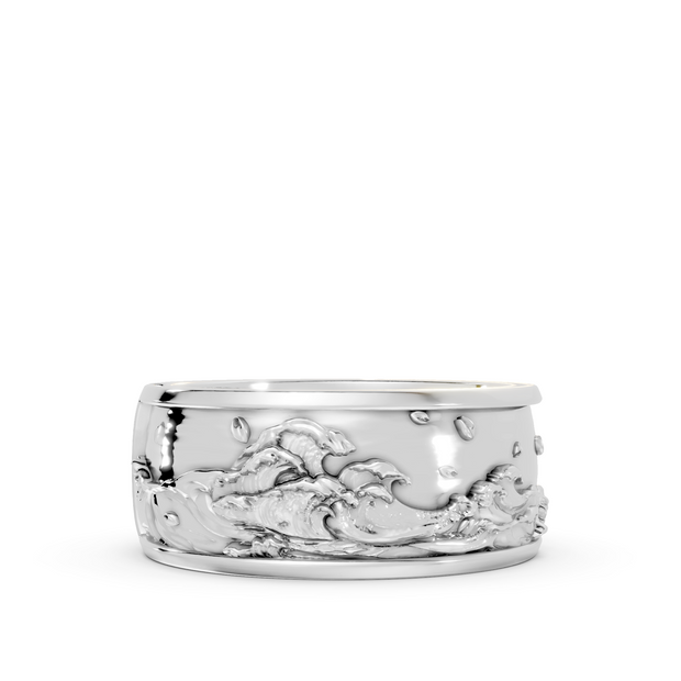 wave moon band start of waves in silver